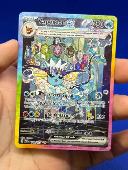 Pokemon SV Prismatic Evolutions Vaporeon ex 149/131 Special Illustration Rare NM - Image 2