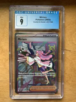 Pokemon Miriam Alt Art Scarlet & Violet Base Set 251/198 CGC 9 Mint - Image 1