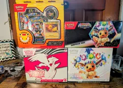 Sealed Pokemon Lot Prismatic ETB Surprise Box White Flare ETB Pokemon Day - Image 1