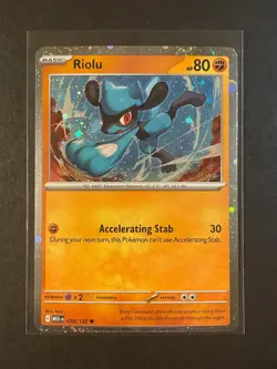 Pokemon Riolu 076/132 Mega Evolution Cosmos Holo Common Promo NM - Image 1