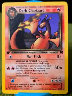 Dark Charizard - 1st Ed English - 21/82 Team Rocket - Pokemon TCG - 2000, New - Image 1