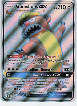 Gumshoos GX (Full Art) 145/149 Ultra Rare Holo SM Base Set NM Pokemon - Image 1