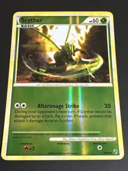 Pokemon TCG Scyther 36/90 Undaunted Reverse Holo Rare LP - Image 2