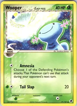Wooper (Delta Species) 71/101 Dragon Frontiers Pokemon TCG LP Normal - Image 1