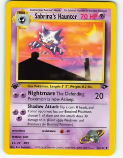 Sabrina's Haunter - 1st Edition - 55/132 Gym Challenge - WOTC - Pokemon TCG 2000 - Image 1