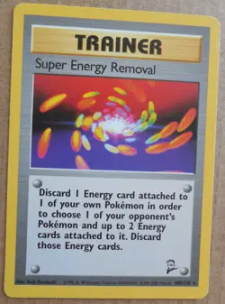Super Energy Removal 108/130 Rare Non-Holo Base 2 Set Pokemon Trainer NM/LP - Image 1