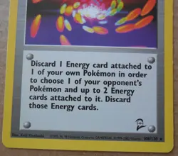 Super Energy Removal 108/130 Rare Non-Holo Base 2 Set Pokemon Trainer NM/LP - Image 3