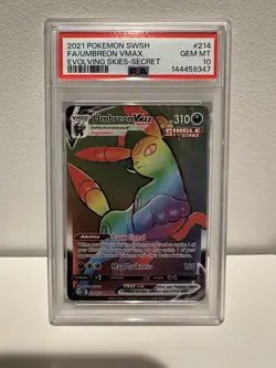 2021 POKEMON SWORD & SHIELD EVOLVING SKIES SECRET FULL ART/UMBREON VMAX PSA 10 - Image 1