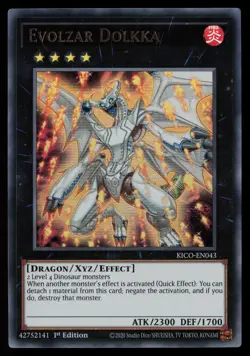 Yugioh Evolzar Dolkka KICO-EN043 1st Edition Ultra Rare NM - Image 1
