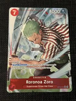 • Roronoa Zoro • OP14-015 Alt Art Holo The Azure Sea's Seven One Piece TCG NM - Image 1