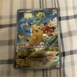 Pokemon TCG Pikachu SVP 027 Black Star Promo Holo Adventuring Together Card - Image 1