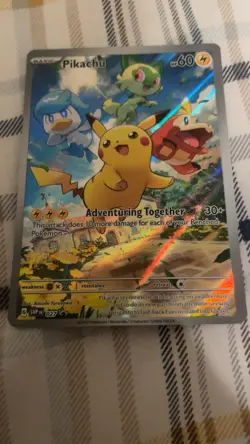 Pokemon TCG Pikachu SVP 027 Black Star Promo Holo Adventuring Together Card - Image 4