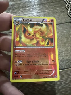 Pokemon TCG Eevee Flareon Reverse Holo Rare Card Ancient Origins 2015, 13/98, XY - Image 1