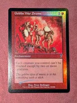 MTG *FOIL* 7th Edition Uncommon GOBLIN WAR DRUMS SP - Image 1