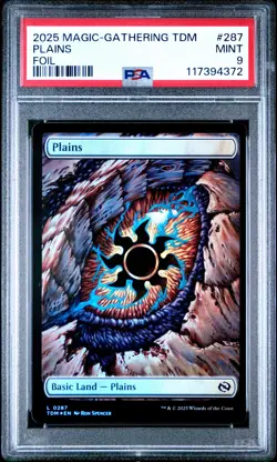 2025 Magic The Gathering Tarkir: Dragonstorm #0287 Plains Foil PSA 9 - Image 1