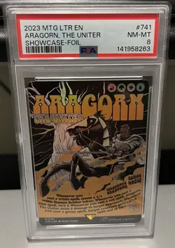 2023 MTG LTR EN Aragorn, The Uniter Showcase Foil #741 PSA 8 - Image 1
