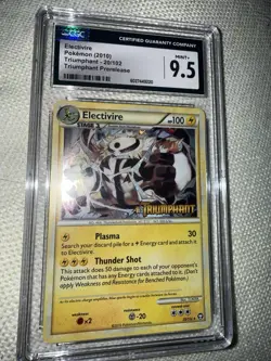 Pokemon TCG Electivire Triumphant Holo Card 20/102 Promo Prerelease CGC 9.5 MINT - Image 3