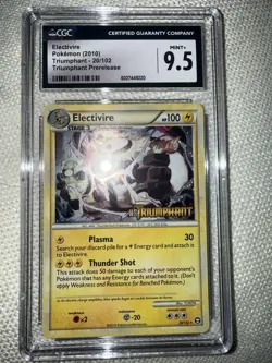 Pokemon TCG Electivire Triumphant Holo Card 20/102 Promo Prerelease CGC 9.5 MINT - Image 4
