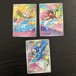 Pokemon TCG First Partner Illustration Rares Rowlet Litten Popplio 043 044 045 - Image 1