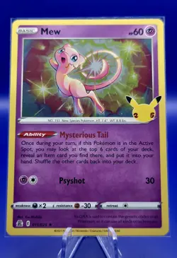 Pokemon Mew 011/025 Celebrations Rare Holo 25th Anniversary English NM - Image 1