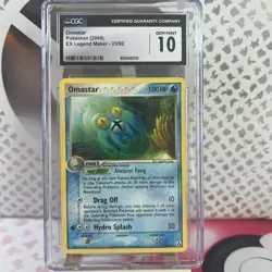 CGC 10 Gem Mint Omastar – 2006 Pokemon EX Legend Maker 23/92 – Rare Slab - Image 1
