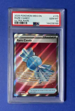 2025 Pokemon MEG EN Rare Candy Ultra Rare #175 PSA 10 GEM MT - Image 1