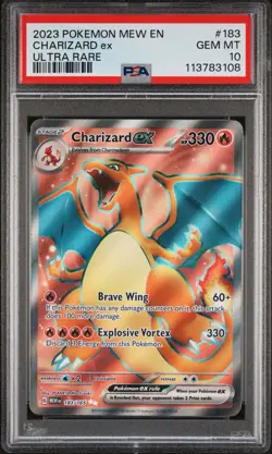 2023 Pokemon Mew En Charizard Ex PSA 10 #183 Ultra Rare - Image 1