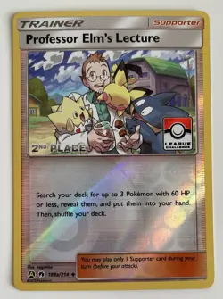 Professor Elm's Lecture 188a/214 Pokemon TCG League Challenge 2nd Place Promo LP - Image 1