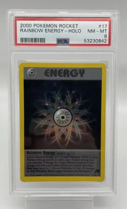 2000 Pokemon Rocket Rainbow Energy 17/82 - Holo - Team Rocket - PSA 8 - Image 1