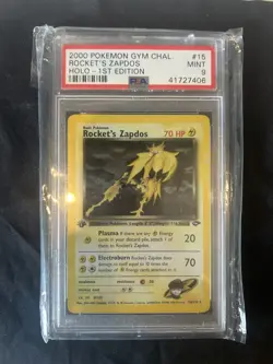 2000 Pokemon Gym Challenge Rocket's Zapdos Holo 15/132 PSA 9 Mint - Image 1