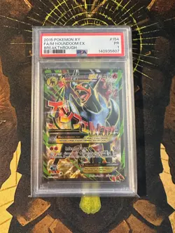 Pokemon M Houndoom EX 154/162 Breakthrough Full Art PSA 1 - Image 1