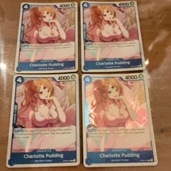 4x Charlotte Pudding OP06-047 (Full Playset) Wings of the Captain English NM - Image 1