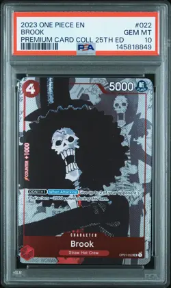 2022 One Piece TCG Brook 25th Anniversary #022 English PSA 10 - Image 1