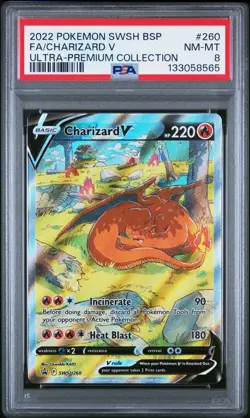Pokemon TCG Charizard v SWSH260 Black Star Promo Holo Card - PSA 8 - Image 1