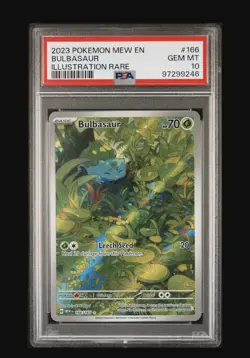 Pokemon TCG Bulbasaur 151 Illustration Rare Card 166/165 PSA 10 - Image 1