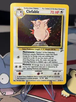 Pokemon TCG Clefable Base Set 2 Holo Unlimited Rare Card LP - Image 1