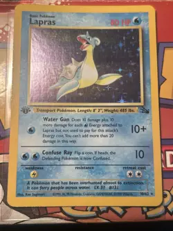 Lapras 1st Edition 10/62 Fossil Set Holo Rare Vintage Pokemon Card 1999 - Image 3