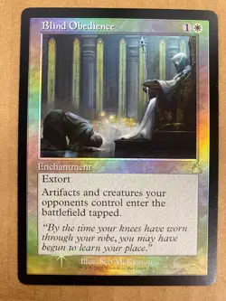 MTG 1x FOIL RETRO Blind Obedience # 303 Ravnica Remastered Magic Gathering x1 NM - Image 1