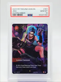JINX 2025 LEAGUE OF LEGENDS RIFTBOUND OVERNUMBER PSA 10 Q1980 - Image 1