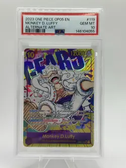 🔥2023 One Piece TCG OP05-119 Monkey D. Luffy SEC Alt Art Gear 5 PSA 10 English - Image 1
