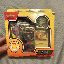 Pokemon Day 2026 Sealed Box – Pikachu Promo Card, Coin, 3 Booster Packs - Image 1