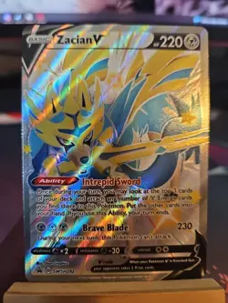 Pokemon TCG Zacian v SWSH Black Star Promos Holo Card SWSH292 NM - Image 1