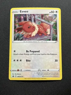 Eevee - SWSH175 - Pokemon Promo Sword & Shield Ultra Rare Holo Card NM - Image 1