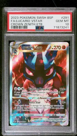Pokemon Card Lucario Vstar 291/159 Crown Zenith ETB PSA 10 GEM MINT - Image 1