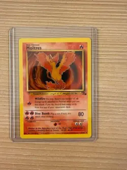 Pokemon TCG Moltres, Zapdos, Articuno 1999 Fossil Set Rare Cards in Sleeves - Image 3