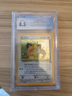 Pokemon Meowth 10 Wotc promo Holo CGC 8.5 Black star Promo Pokemon TCG Card 2000 - Image 1