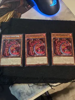 Yugioh! 3x Uria, Lord of Searing Flames MZMU-EN074 Rare 1st Ed NM - Image 1
