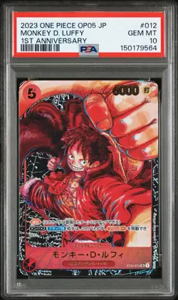 ONE PIECE MONKEY D. LUFFY 2023 JPN OP05 AWAKENING NEW ERA #012 1ST ANNIV PSA 10 - Image 1