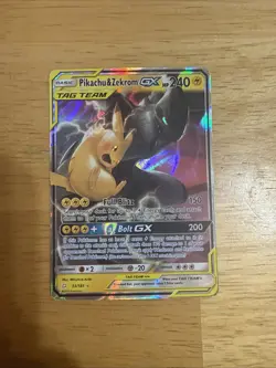 Pokemon Pikachu & Zekrom GX TCG Sun & Moon Team Up Holo Ultra Rare Card 33/181 - Image 1
