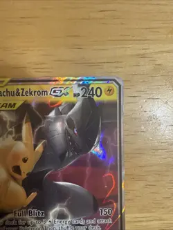 Pokemon Pikachu & Zekrom GX TCG Sun & Moon Team Up Holo Ultra Rare Card 33/181 - Image 2